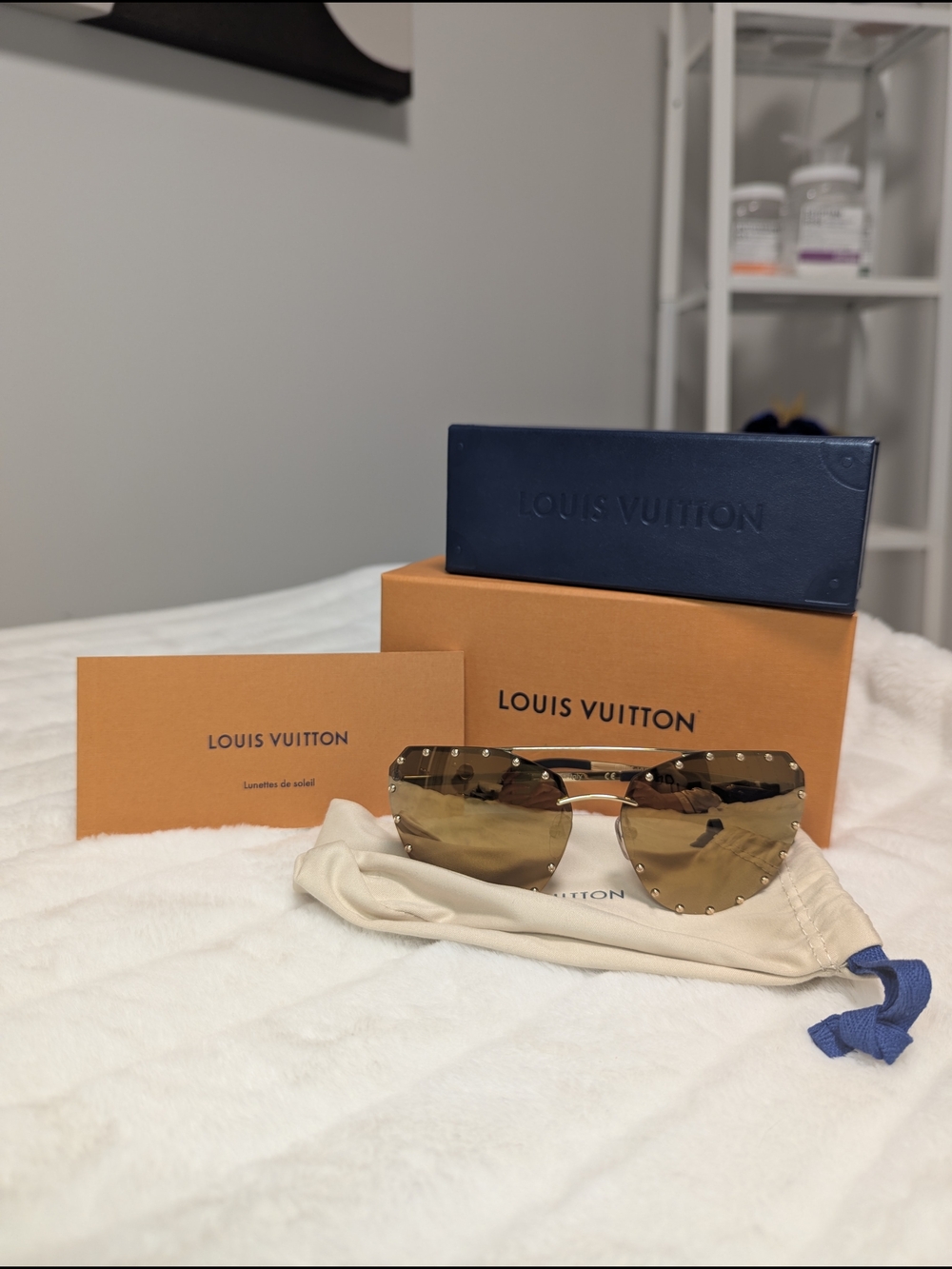 Louis Vuitton Gold Aviators Sunglasses